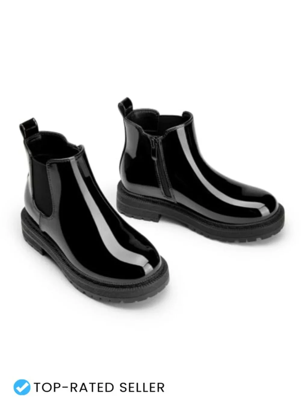 Kids Chelsea Ankle Boots Waterproof Chunky Platform Lug Sole Winter Shoes